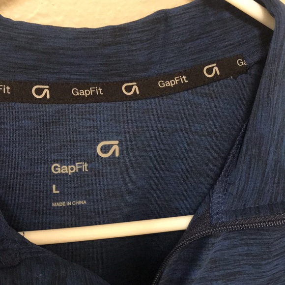 GapFit Active Half Zip, Blue, Mens Large - Picture 3 of 7